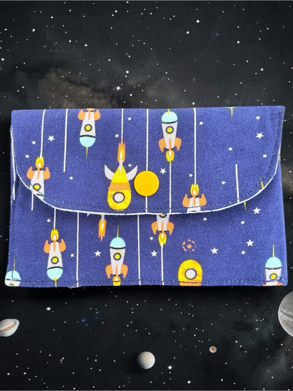 Space Rocket Kids Wallet Gift Card Holder New Handmade by Darling Darce